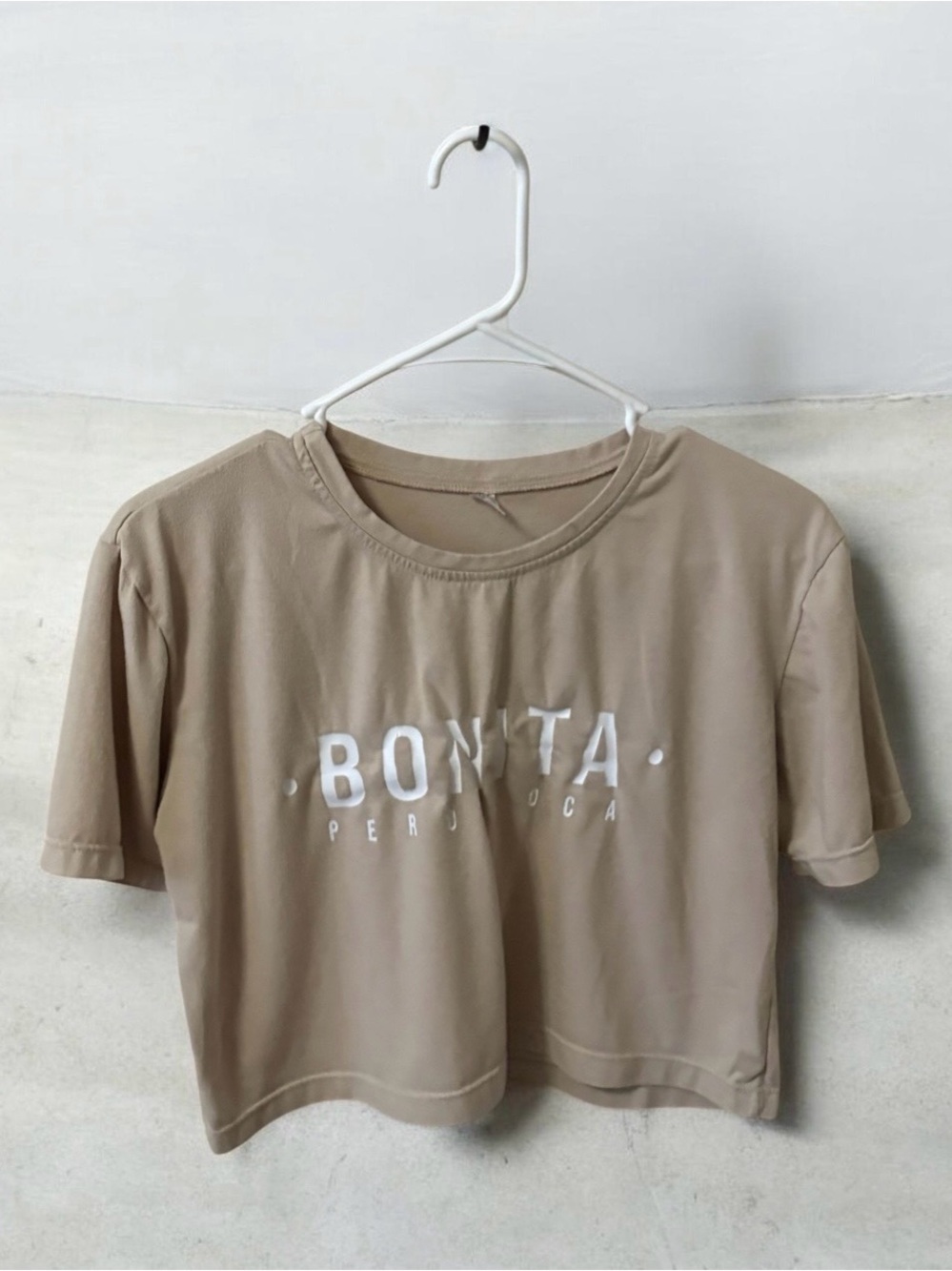 Beige Cropped Tee - Women